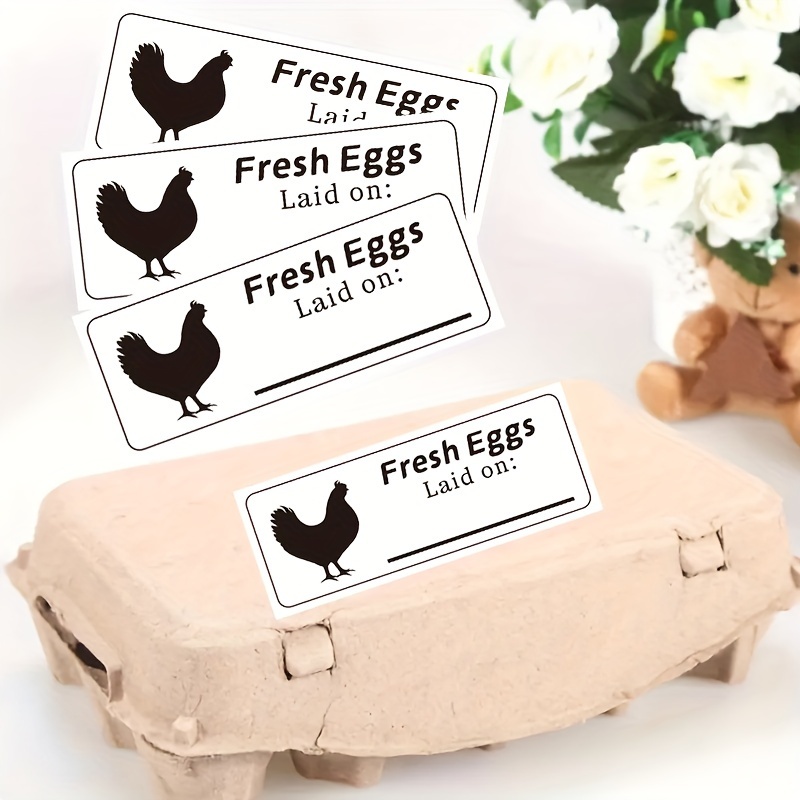 

120pcs Self-adhesive Egg Carton Labels - "fresh " Date & Contents Stickers, Style, Paper Material, Ideal For Farm Storage