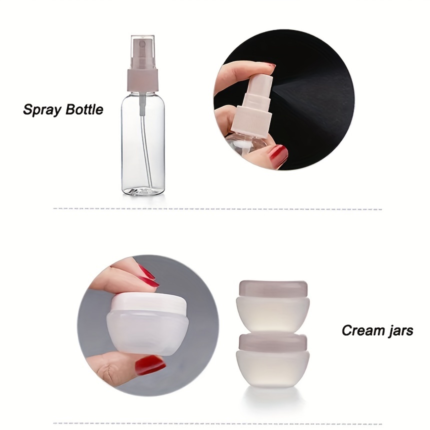 10pcs set transparent travel packaging bottle portable cosmetics care set toiletries skin care products water and milk samples empty bottle details 2