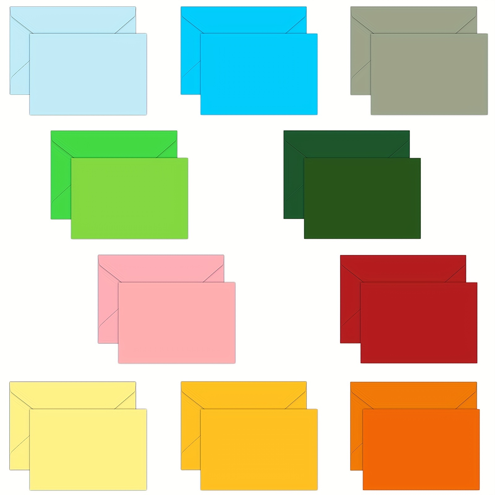 Small Blank Cards with Colorful Envelopes, White Note Cards Mini Envelopes  Set, 14 Assorted Colored Envelopes for Gift Card