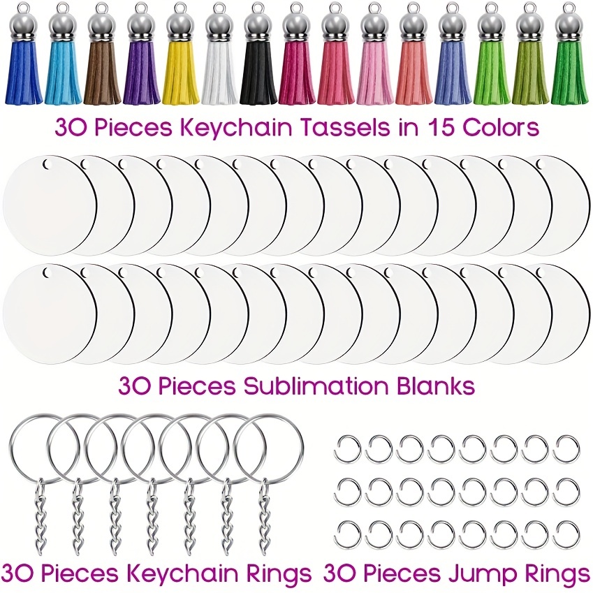 12 Pcs Sublimation Blank Keychains Heat Transfer Key Chain Double