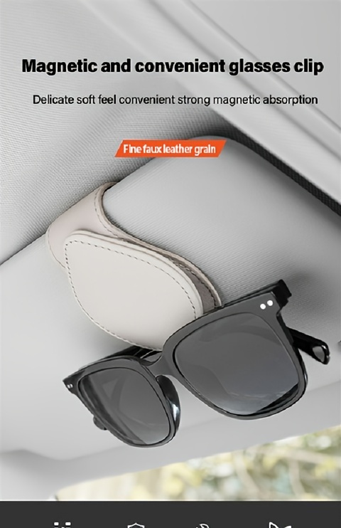 2 paquetes de soporte Universal para gafas de coche, soporte para gafas de  sol, Clip de cuero, colgador de gafas y Clip para tarjeta de billete (hy)  YONGSHENG 8390606060778