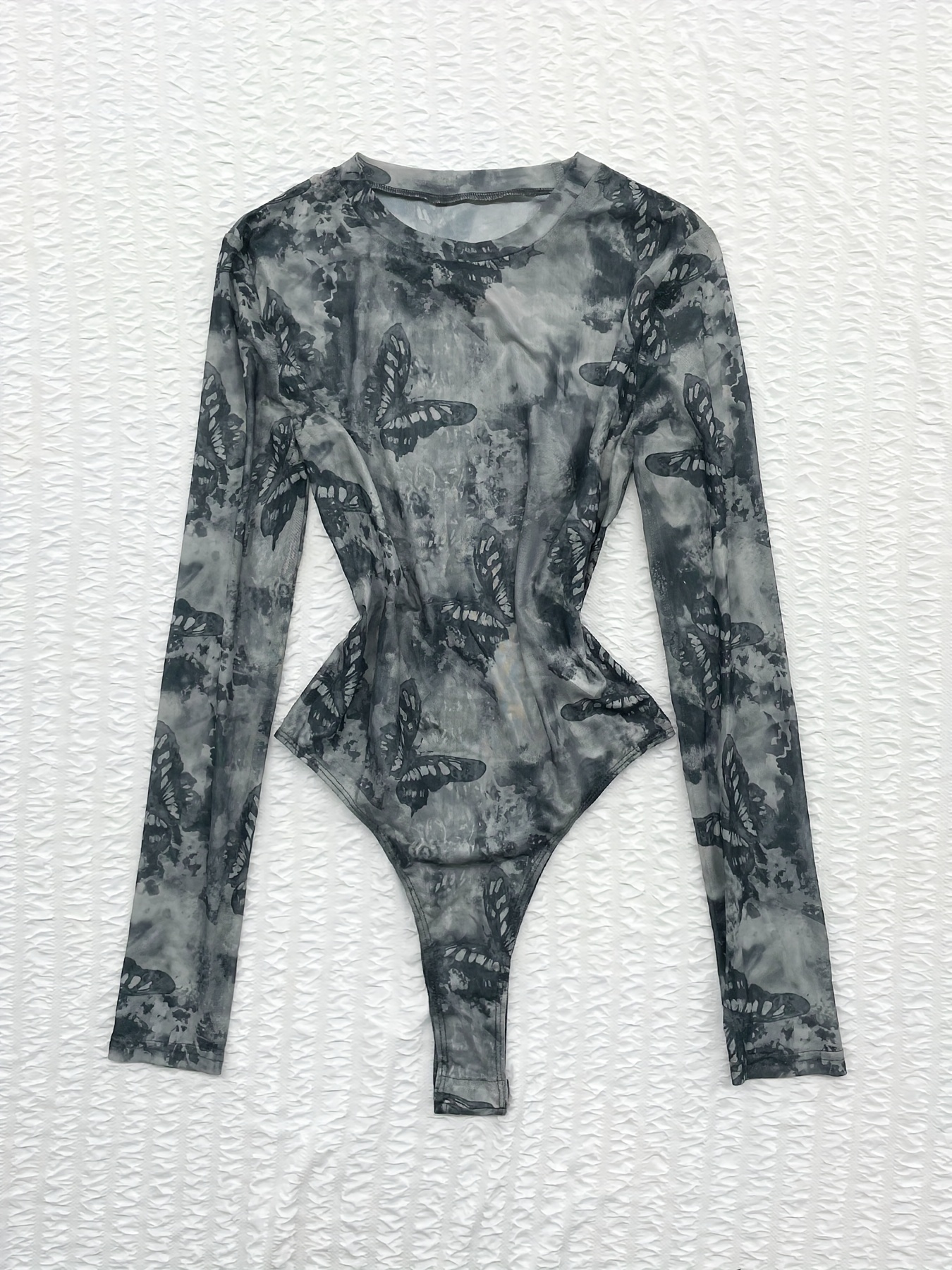 Women Mesh See Through Chinese Dragon Print Skinny Slim Bodysuit - Walmart .ca