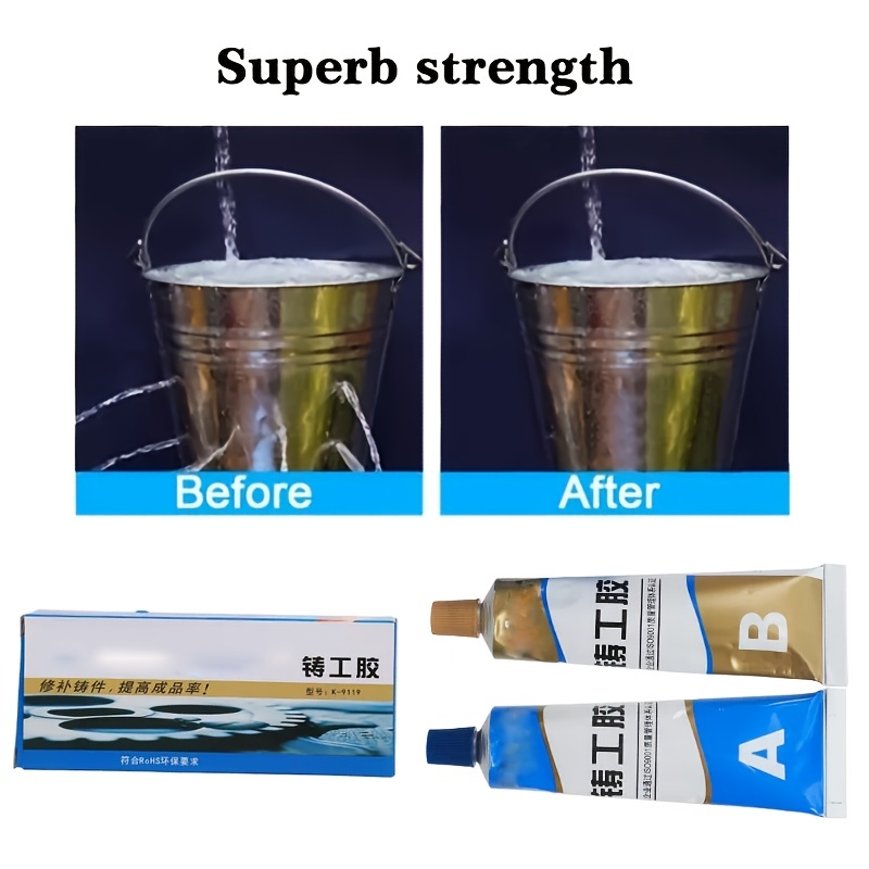 Pegamento de reparación de metal, paquete de 2 adhesivos epoxi metálicos de  5.64 onzas, resistentes a altas temperaturas, pegamento adhesivo para