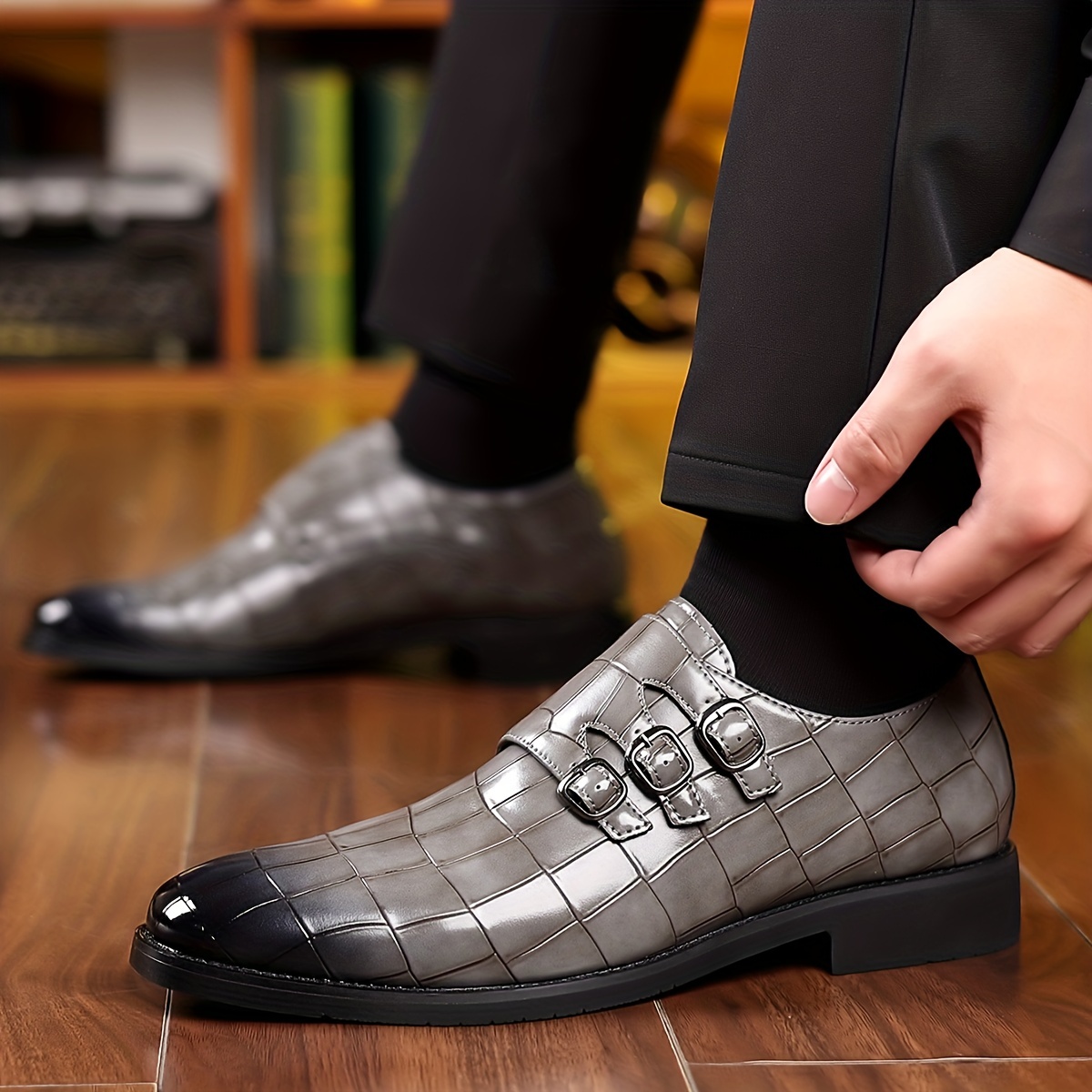  Zapatos de cuero para hombre, zapatos de encaje para hombre,  traje cómodo, zapatos casuales de negocios, correa doble monje, zapatos de  hombre (0-marrón, 12) : Ropa, Zapatos y Joyería