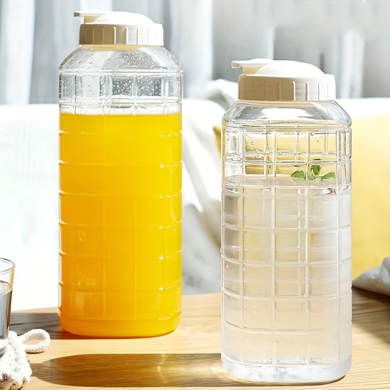 1pc PP Milk Storage Jar, Minimalist White Juice Storage Container For  Refrigerator