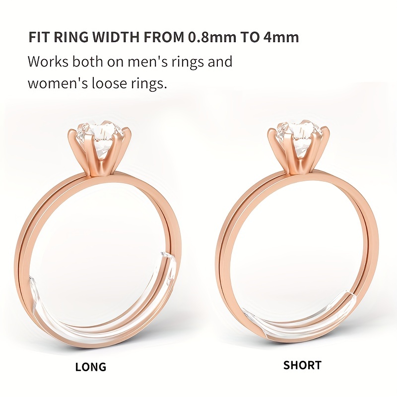 Ajustador de tamaño de anillo invisible para anillos sueltos, 8 piezas,  ajuste de tamaño de anillo transparente, reductor de tamaño de anillo