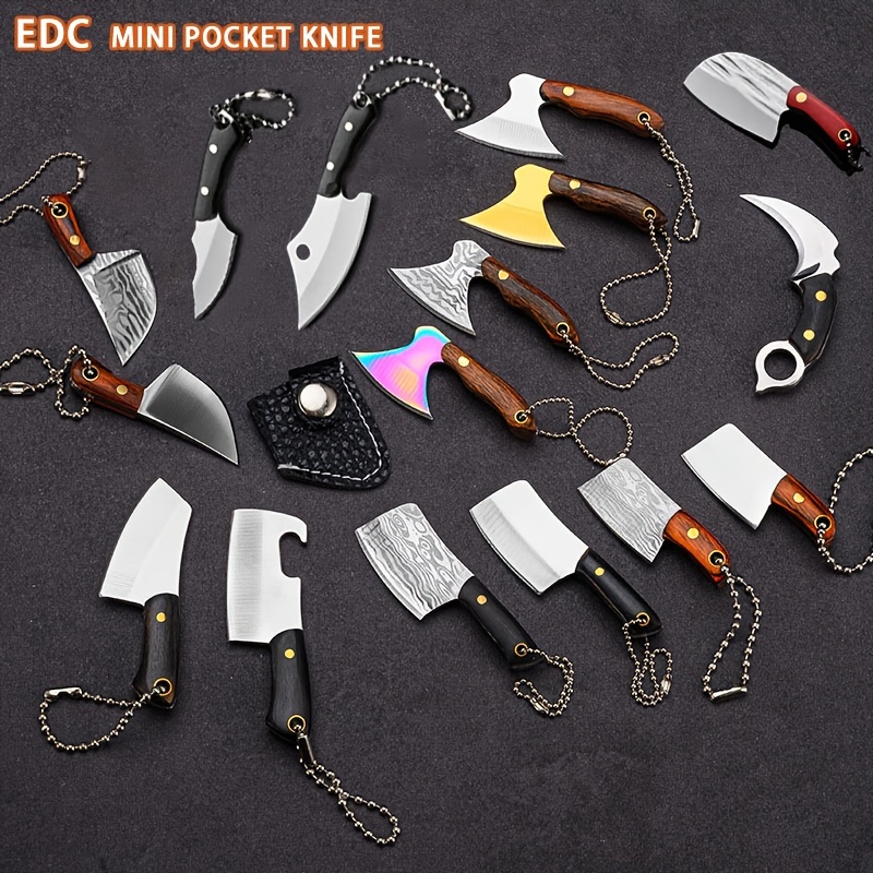 Mini Pocket Knife Folding Keychain Pendant Portable Fruit Cutter Blade Tool  Acc