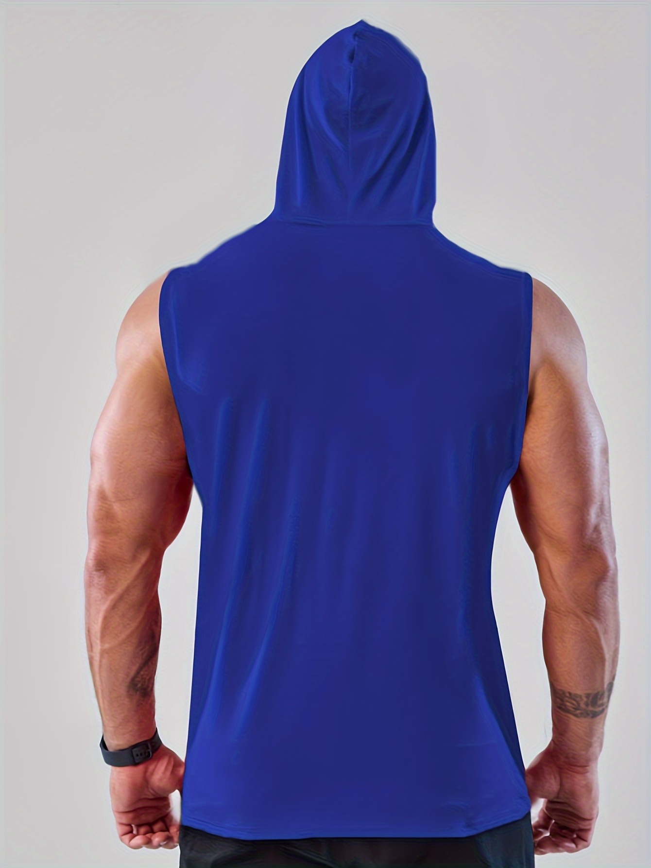 Plus Size Men's Solid Sleeveless Hoodies Sports Fashion - Temu
