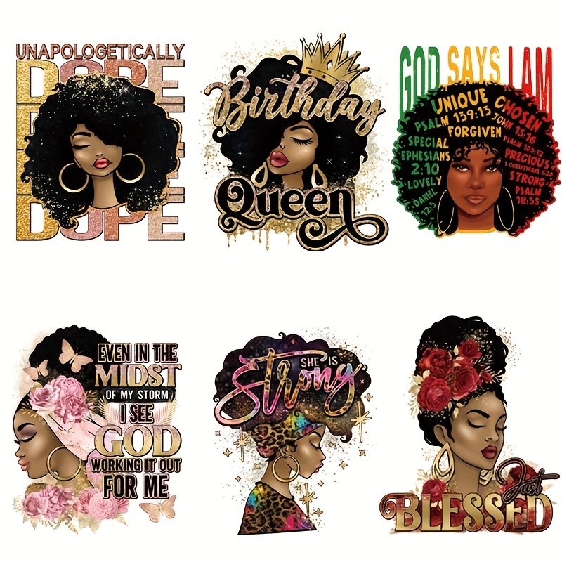 Black Girl Patches Iron On Patches For Clothing Afro Girl - Temu