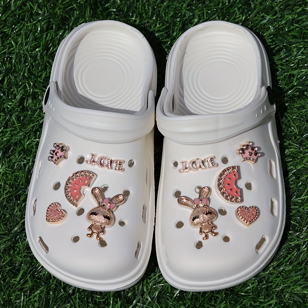 10pcs/set Bling Flowers Shoe Charms Compatible With Croc Clog Sandals Shoes  Decoration DIY Accessories Flower Charms