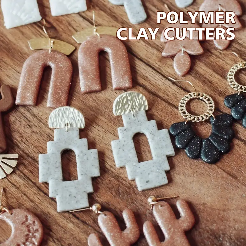 Keoker Polymer Clay Cutters, Clay Cutters for Polymer Clay Jewelry, Basic Polymer Clay Cutters, Clay Earrings Cutters.