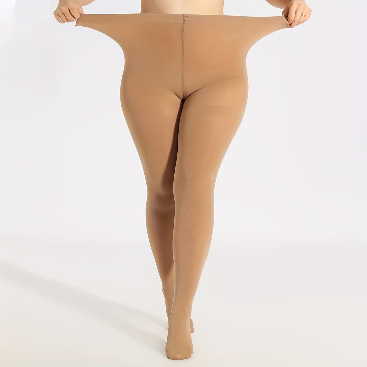 Plus Size Basic Tights Women's Plus 500d Control Top Tummy - Temu