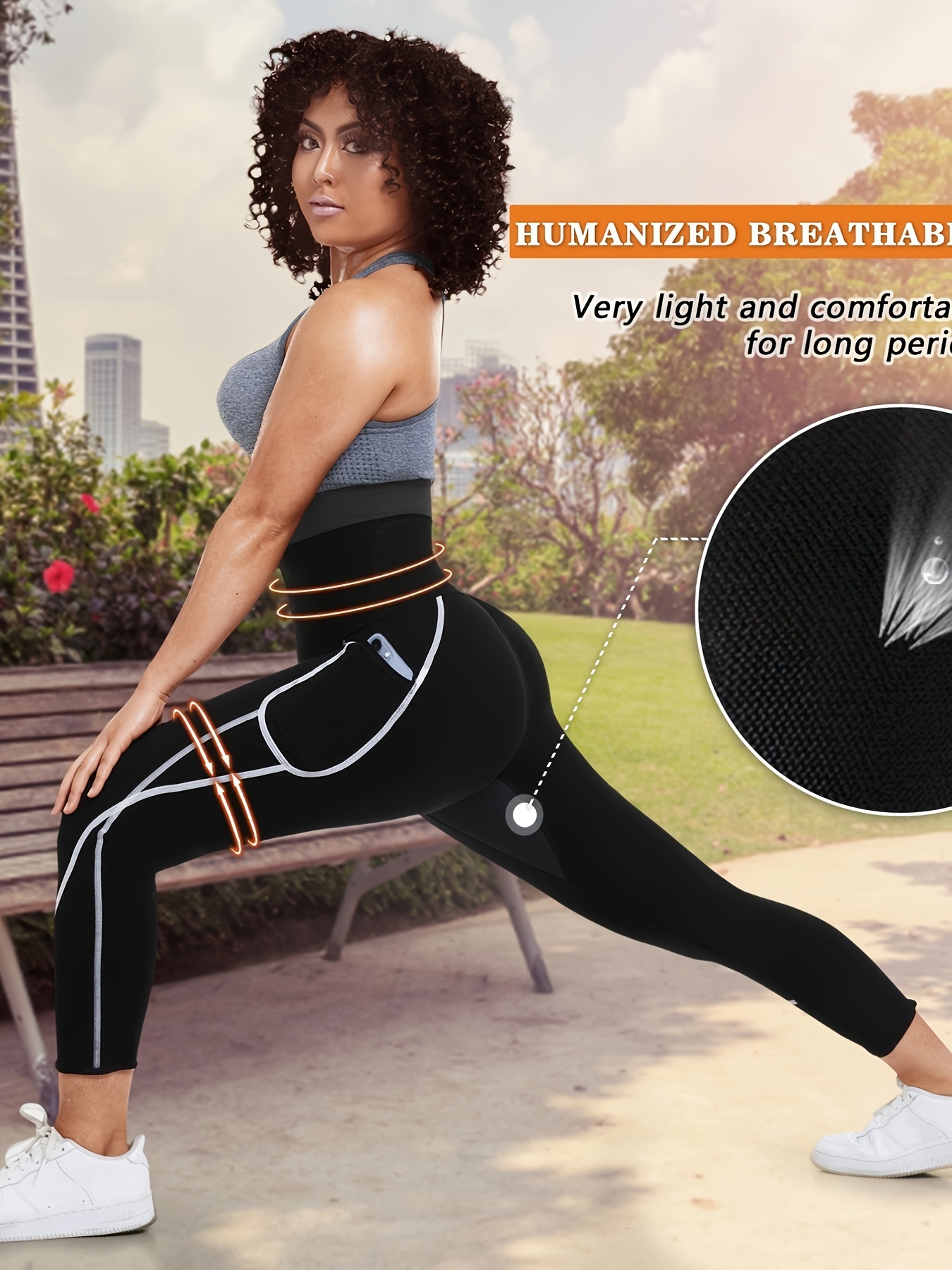 High-Waisted Sweat It Compression Workout Leggings