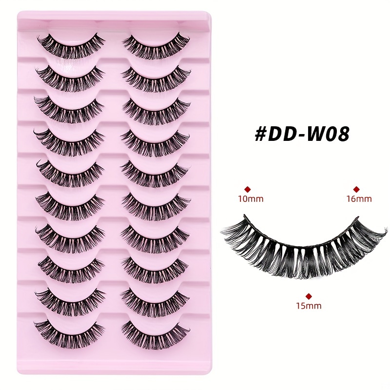 10 Pairs D Curling Thick False Eyelashes for Dating