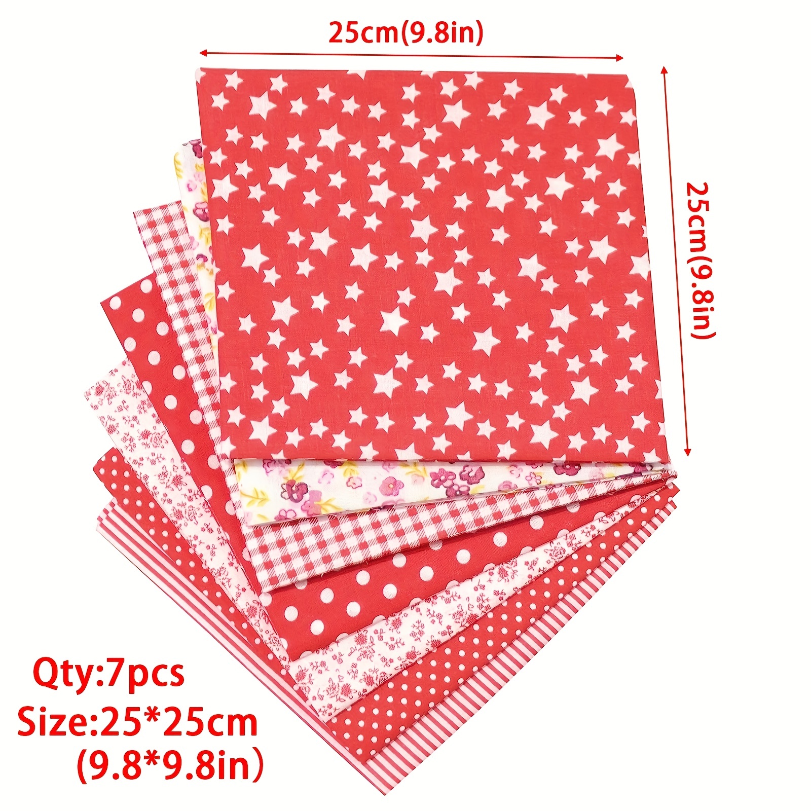 Red Cotton Sewing Fabric Bundles Pre cut Quilt Squares Diy - Temu