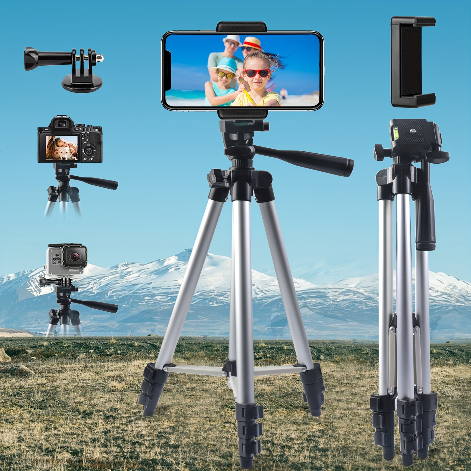 Trípodes para cámara, trípode alto resistente de 74 pulgadas con soporte  para teléfono, compatible con cámaras DSLR, teléfonos celulares, proyector