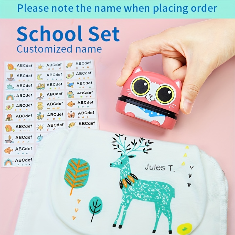  The Name Stamp for Clothing Kids, Personalized Clothing Stamp,  School Label Fabric Stamp, Waterproof Wash Not Faded Labels for Kids  Clothing and School Supplies, Suitable for Boys and Girls 