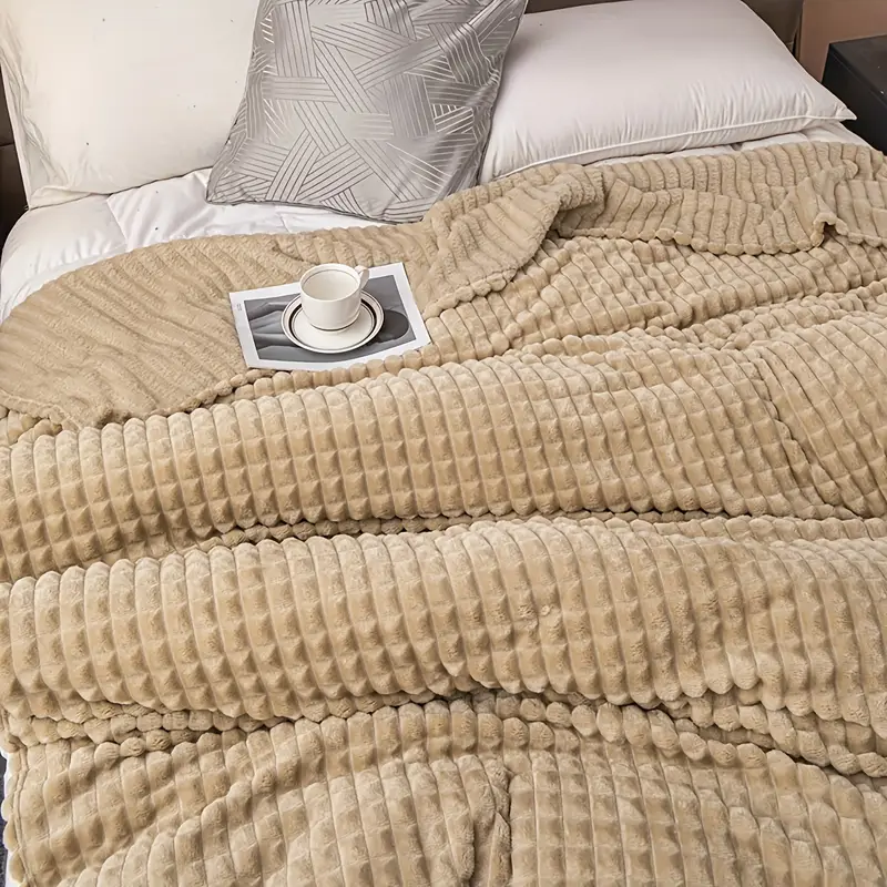 1pc blanket flannel thick blanket grey royal blue white dark gray burgundy light camel silvery gray taro purple green bedroom living room student car cute multifunctional blanket details 13