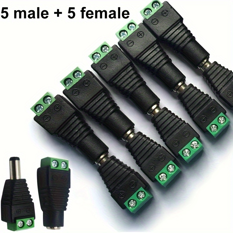 Bande LED Connecteur 2 pins mâle-mâle pack de 5 