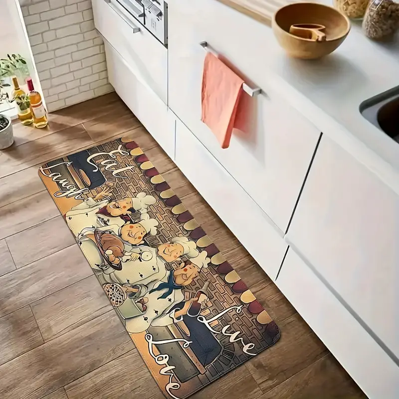 Kitchen Decor Area Rug Kitchen Non slip Carpet Cartoon Chef - Temu