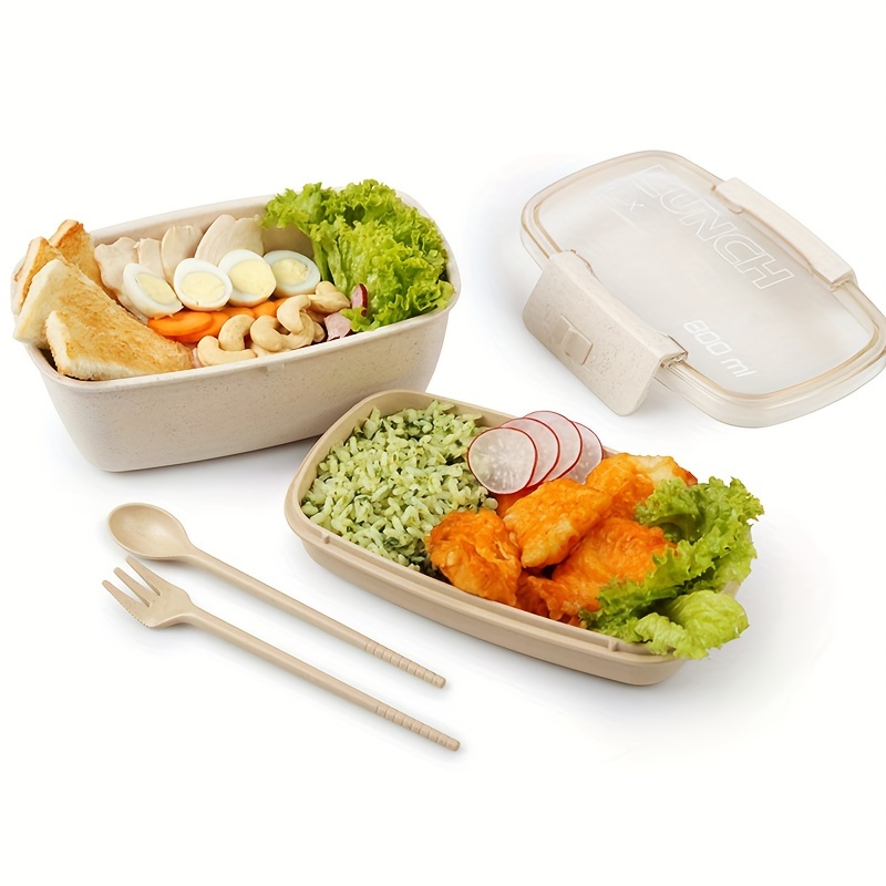 Wheat Straw Divided Snack Containers Japanese Style Lunch - Temu