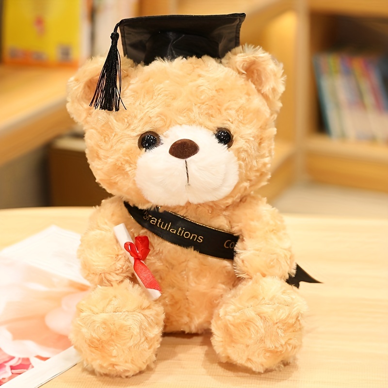23cm Graduation Bear Plush Toy w/ Hat Kids Adult Gift