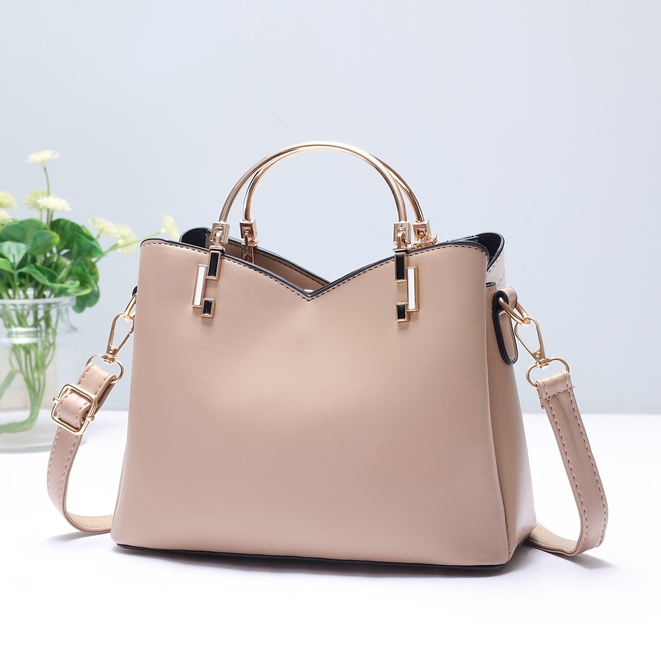 Trendy Color Contrast Crossbody Bag, Tassel Decor Shoulder Bag, Women's Top Ring  Handbags - Temu