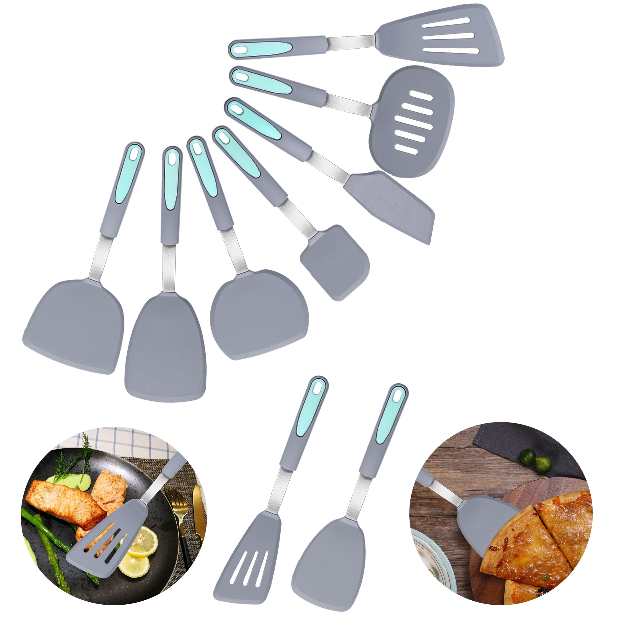 7pcs / Set Juego Utensilios Cocina Pala Cocina Cuchara Luz - Temu Mexico