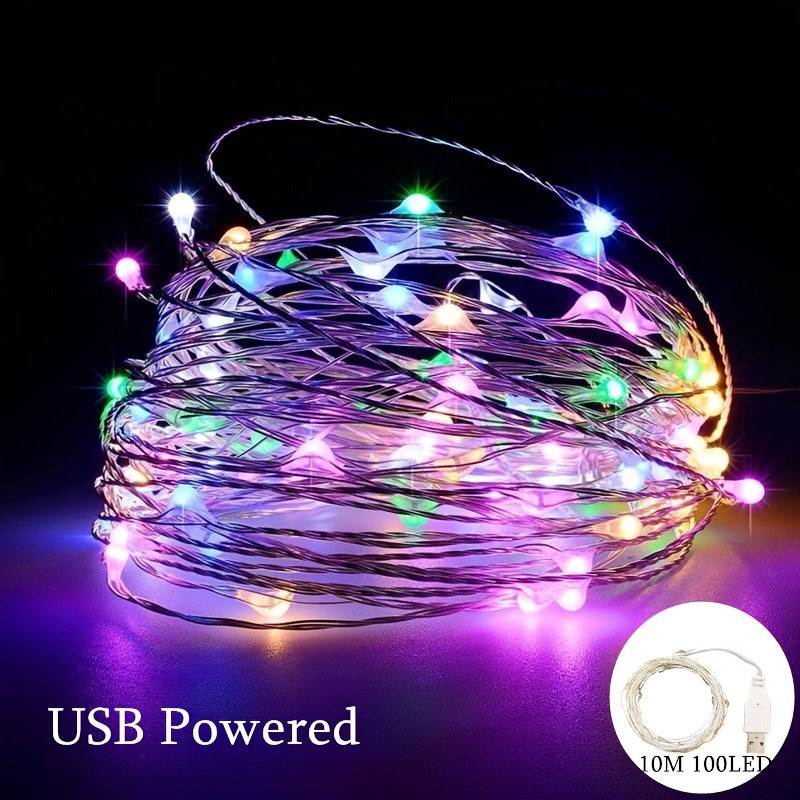 1 Paquet De Guirlandes Lumineuses LED En Fil De Cuivre De 5/10M, Alimentées  Par USB