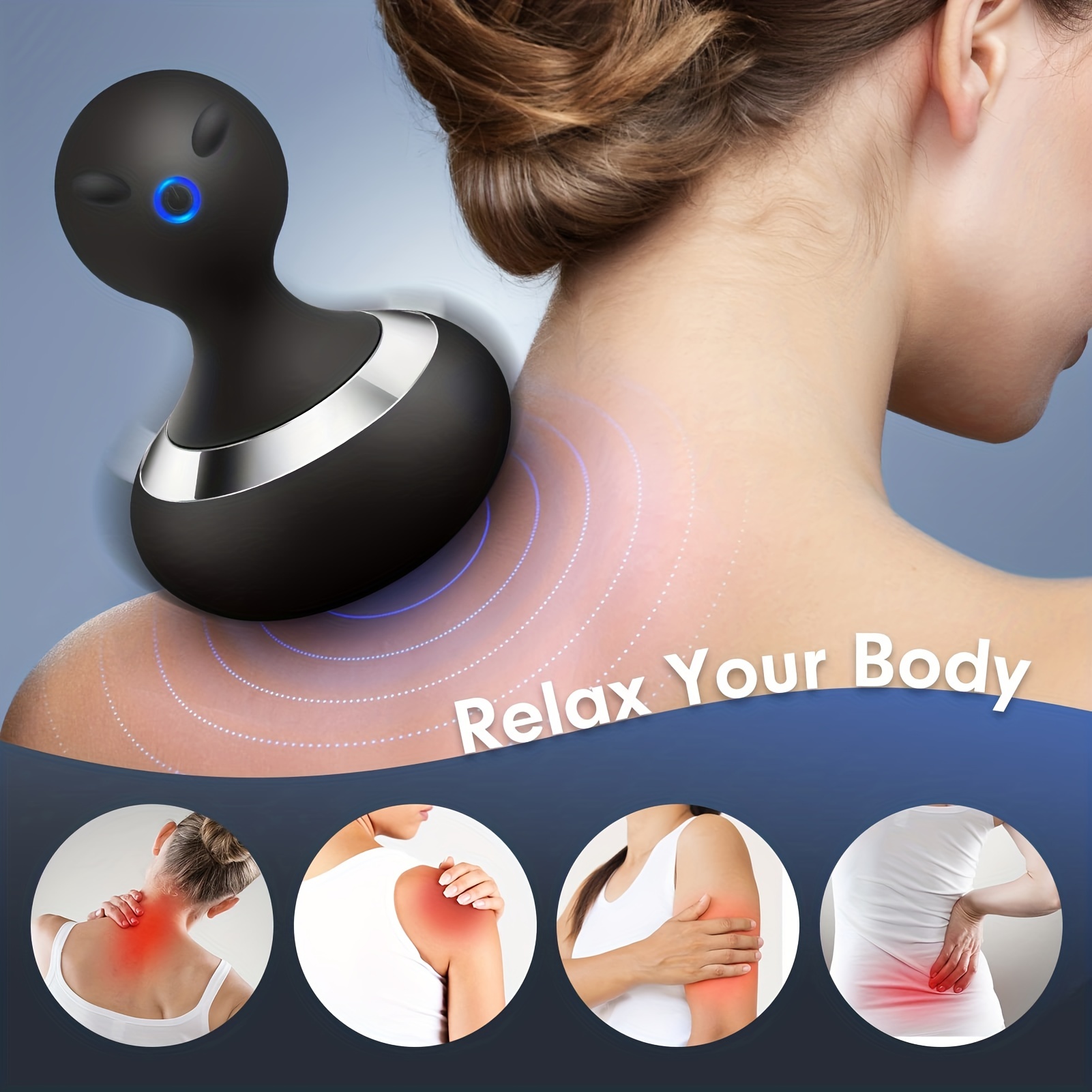 rechargeable handheld neck massager 10 powerful vibrations for ultimate relaxation