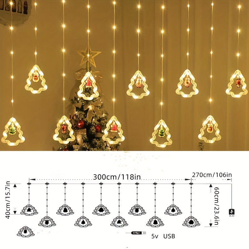 Led Christmas Tree Ice Strip Lights Led Leather Wire Ice - Temu