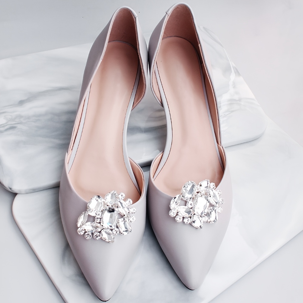 Trendy Round Shiny Shoe Clips Wedding Party Shoe Accessories - Temu
