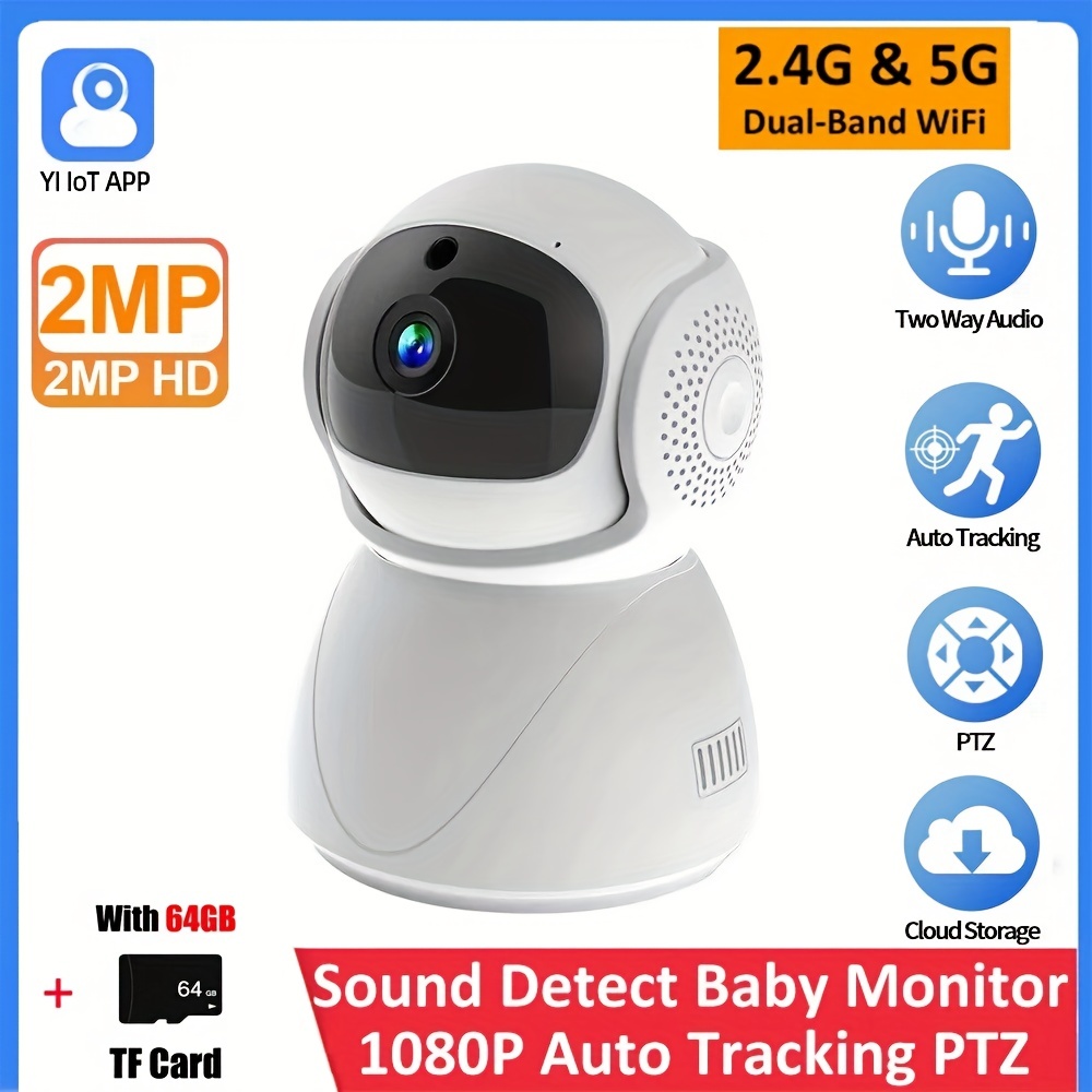 Monitor de bebé HD para interiores, 2,4G, 5G, Wifi, cámara de  videovigilancia de seguridad para el hogar, IP inalámbrica, cámara web  inteligente, seguimiento automático nocturno