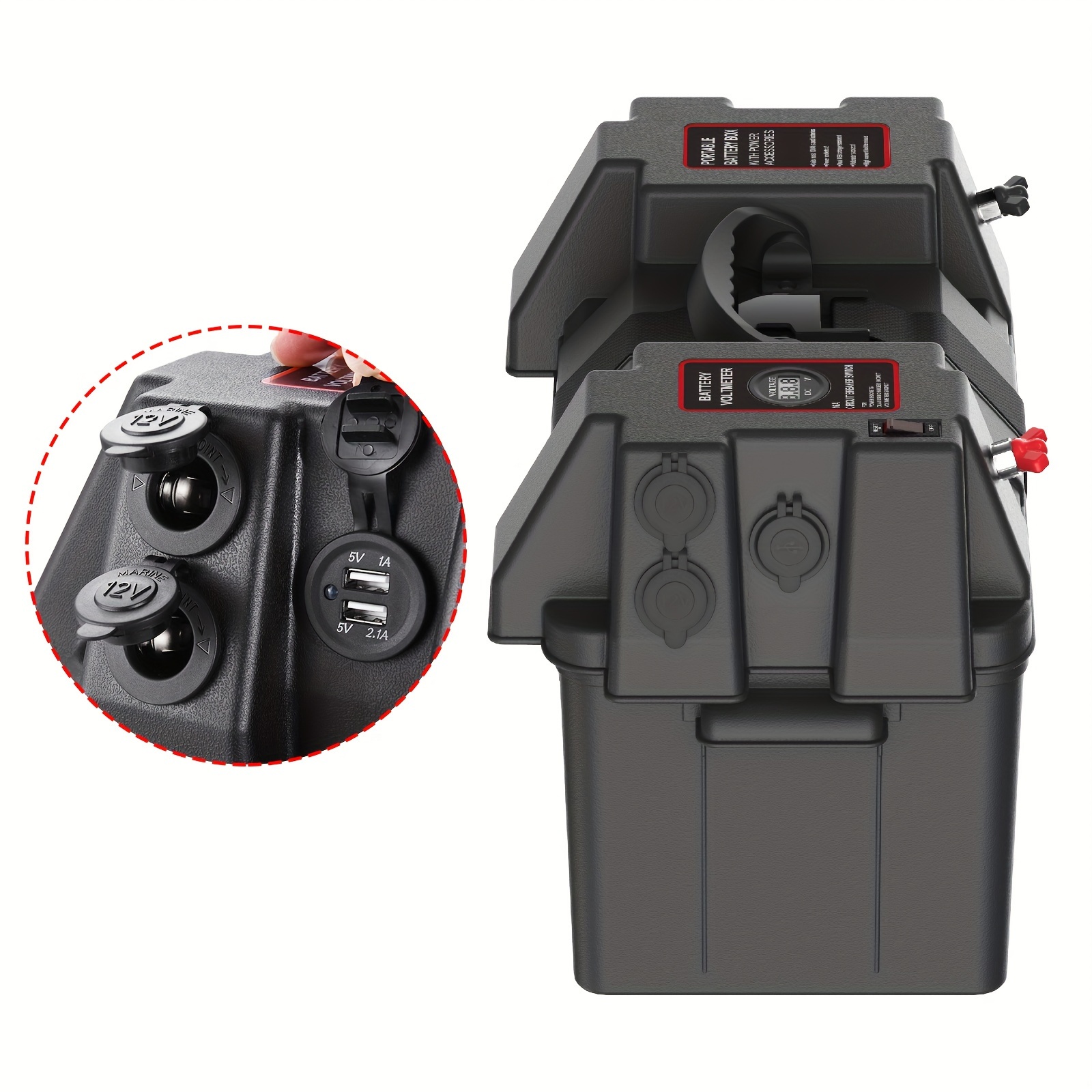 Multifunctional Battery Box Outdoor Portable Battery Box Rv - Temu