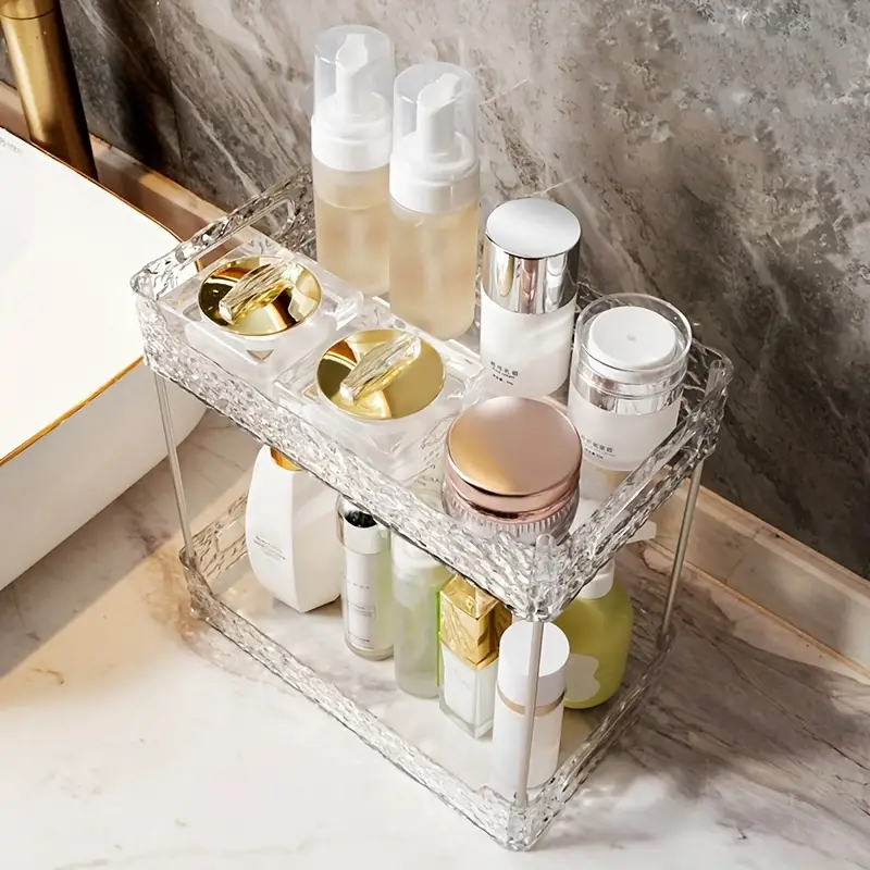 Transparent Storage Rack Toilet Dresser Cosmetic Skin Care - Temu