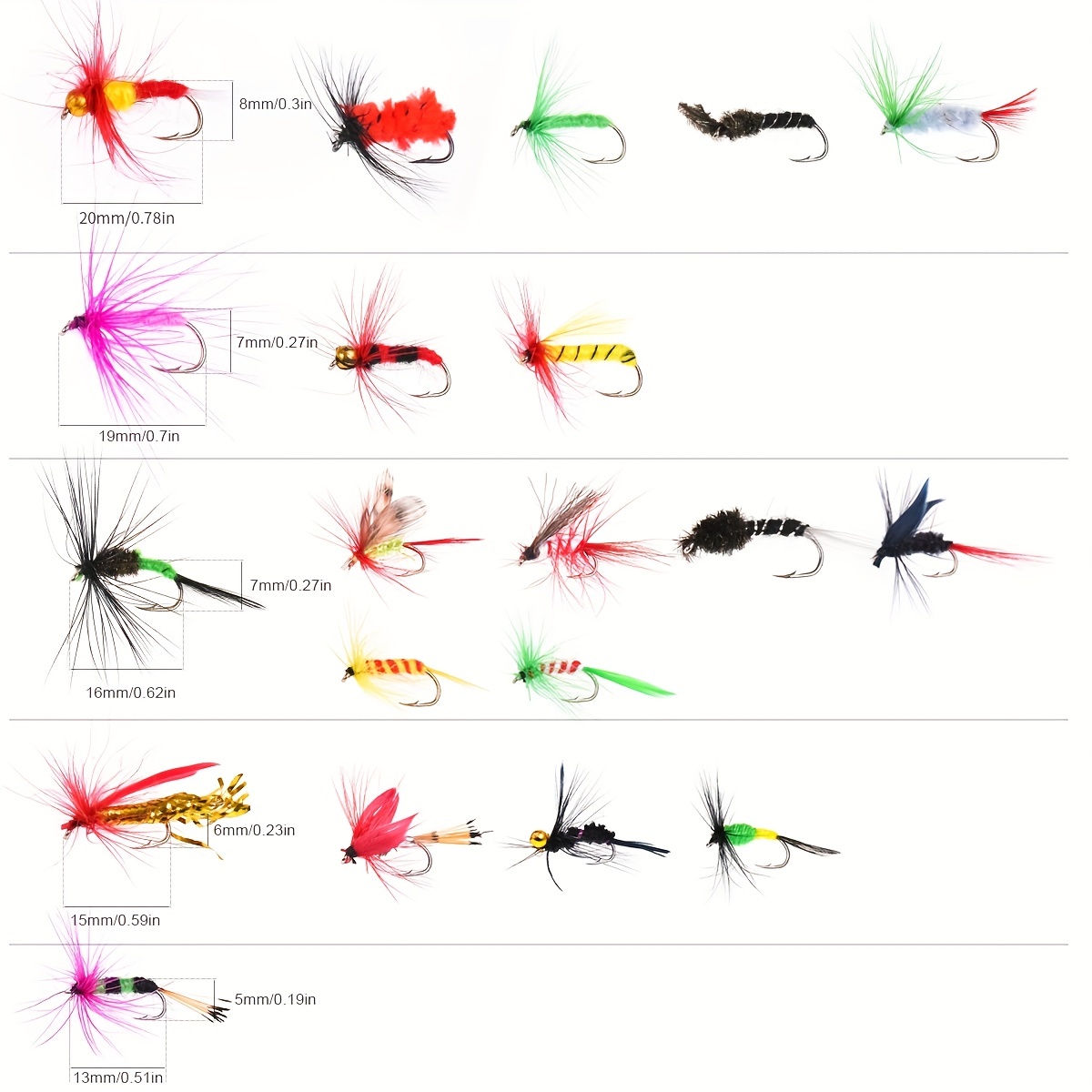 12pc Premium Fly Fishing * Kit - Hand-Tied Lures for Trout, Bass, Salmon -  Effective in Saltwater and Freshwater - Increase Your Catch Rate