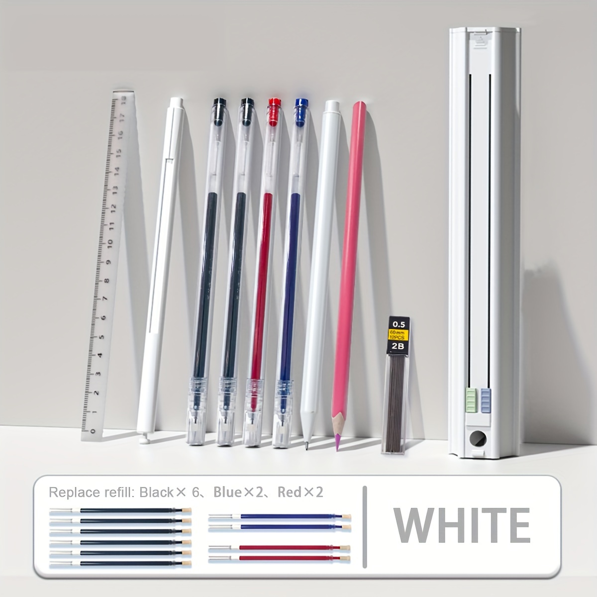 1box 21pcs Multifunctional 7 In 1 Hexagonal Portable Pen Case With