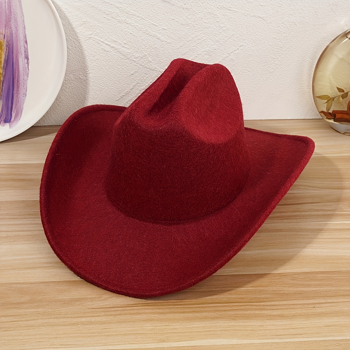 Solid Color Western Cowboy Hat Simple Casual Unisex Fedoras - Temu