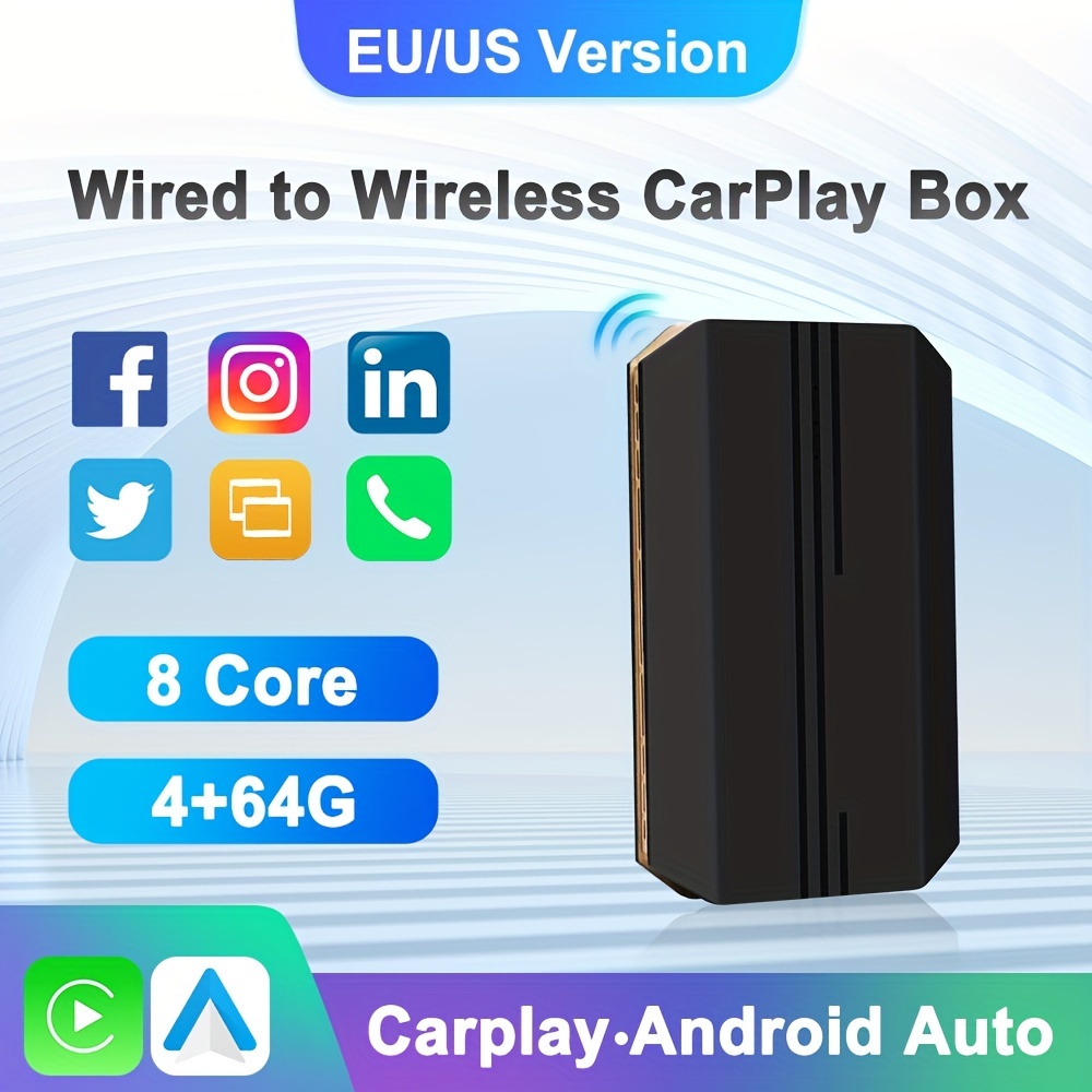 Adaptador de Carplay inalámbrico portátil, caja de IA, Dongle