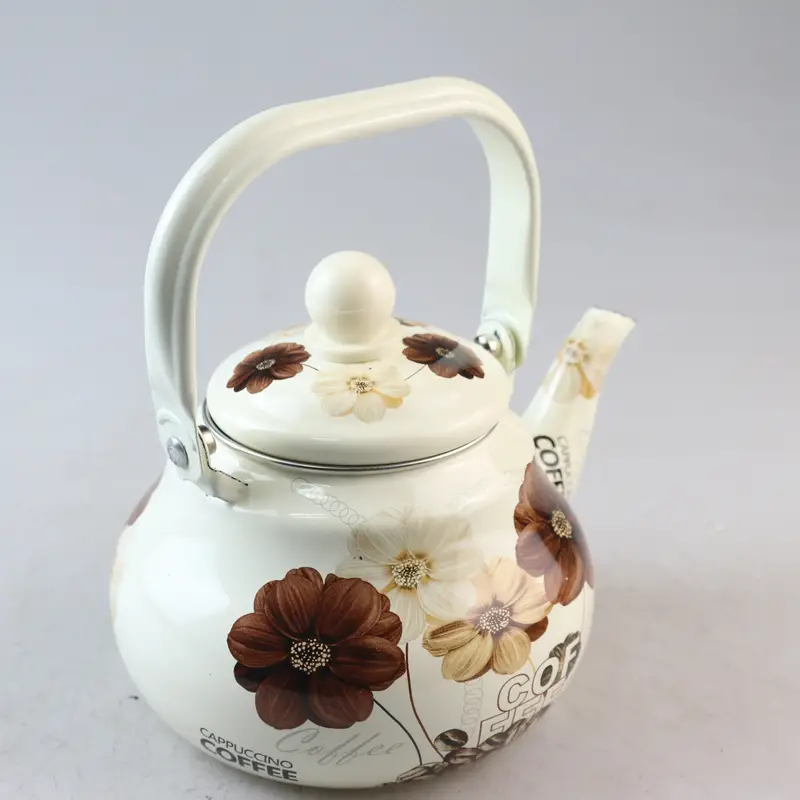 Floral Ceramic Enamel Teapot Tea Kettle For Stovetop, Thickened