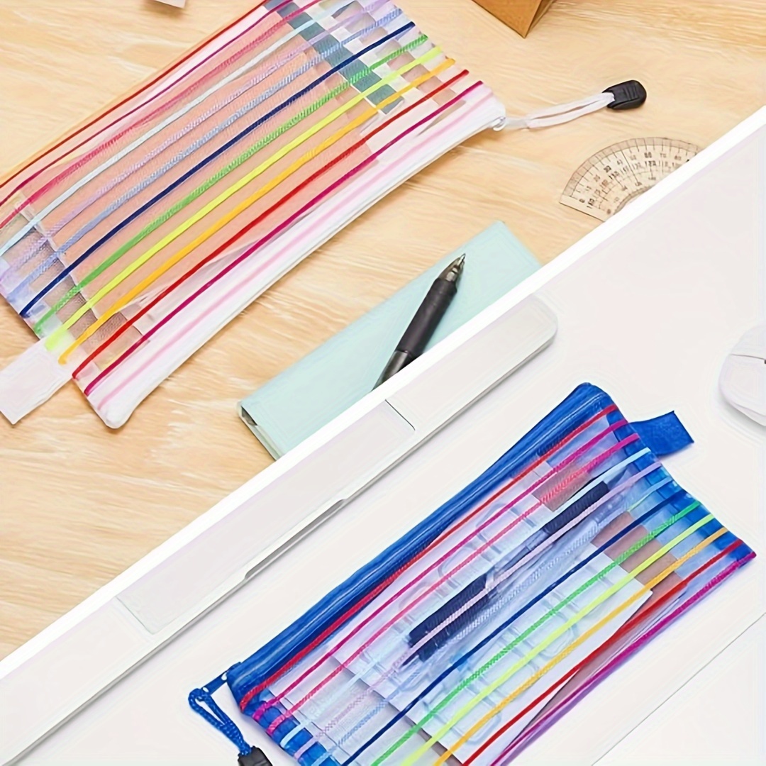 1pc Multipurpose Nylon Mesh Pencil Case Cosmetic Bag Makeup - Temu Canada