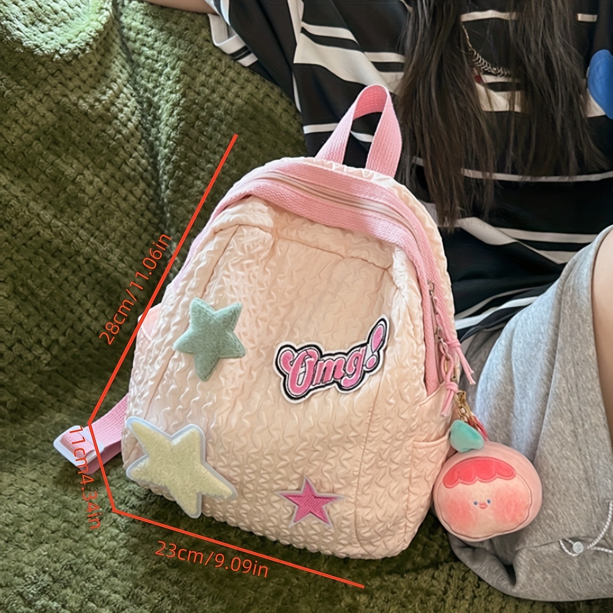 Cartoon Rainbow Print Backpack, Kawaii Cute Preppy College School Bookbag,  Casual Travel Daypack Knapsack For Students Girls - Temu