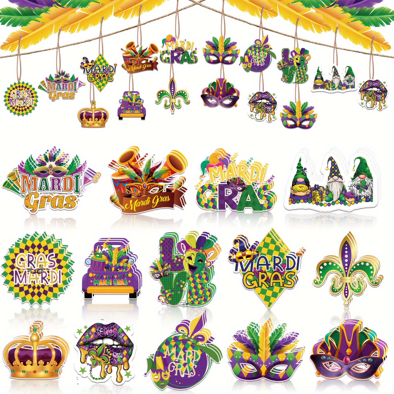 14pcs Mardi Gras Hanging Ornaments Mardi Decorations Home & Kitchen›home  Decor Products›home Decor Accents›hanging Ornaments, High-quality &  Affordable