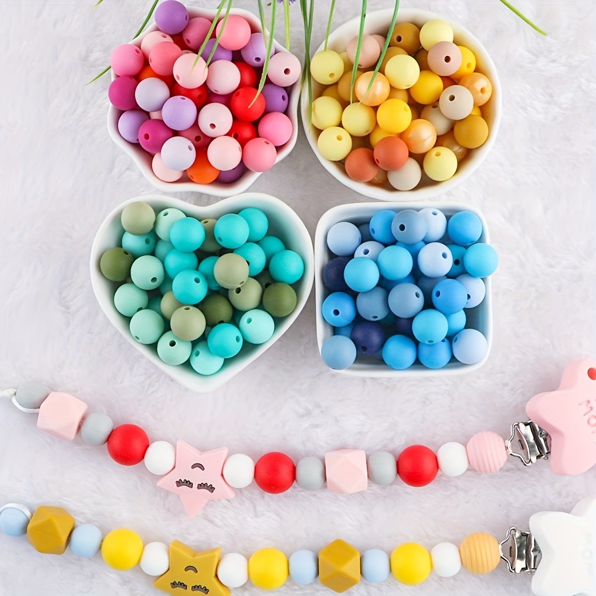 Circular Silicone Beads Kit Diy Handmade - Temu