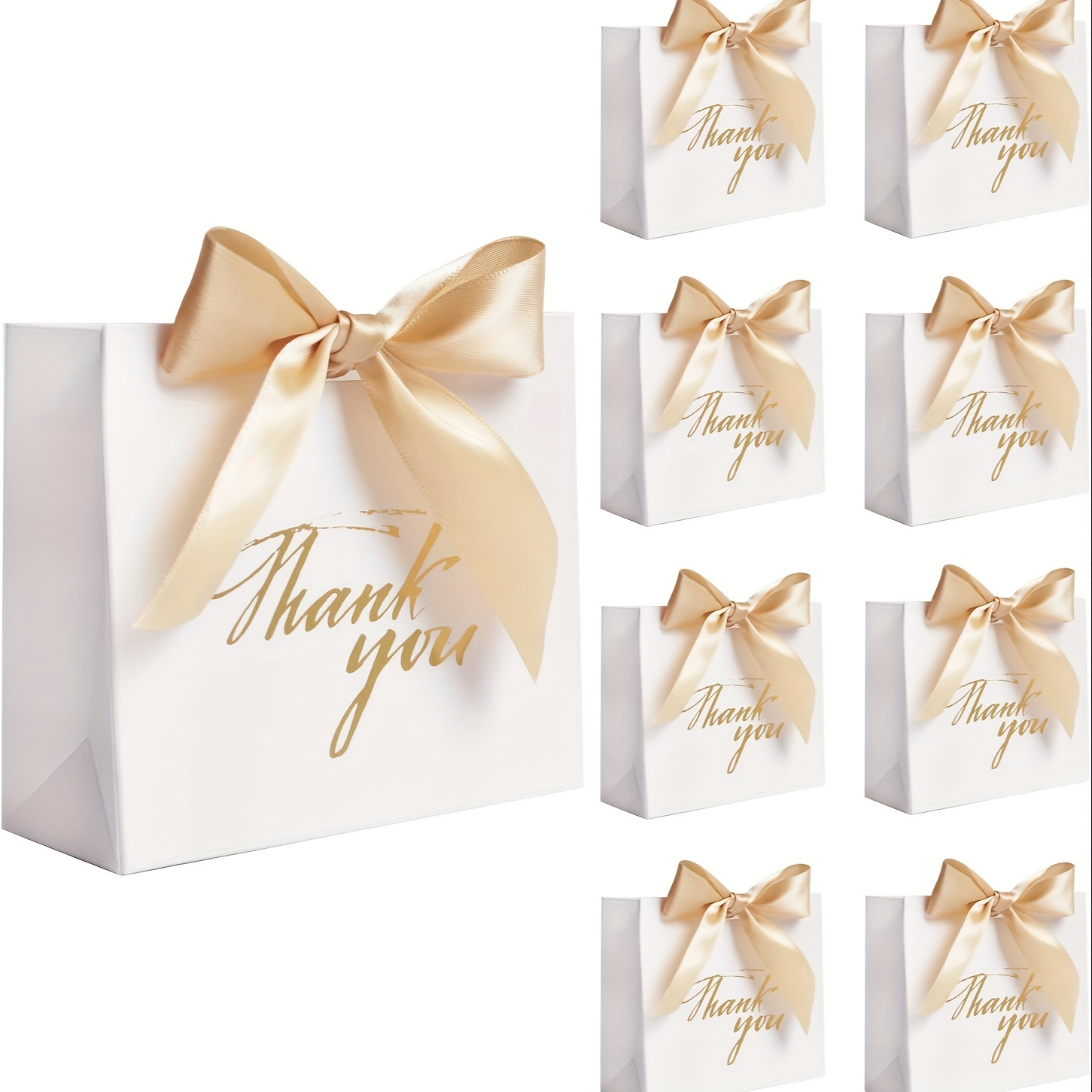 Goodie Bags With Ribbon Transparent Thank You Treat - Temu