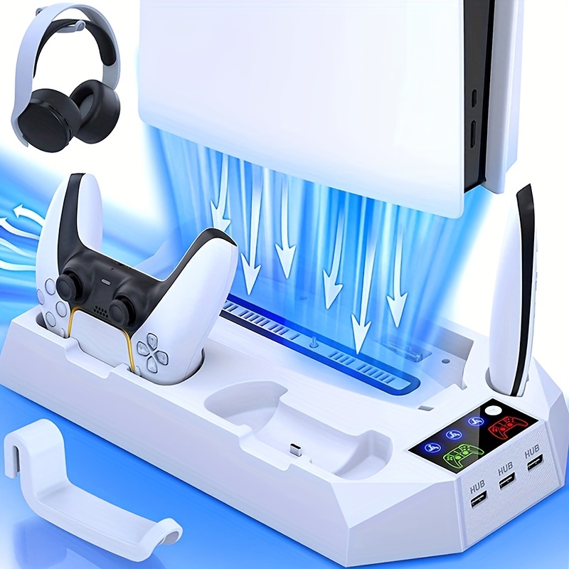 Aceshop Support PS5 Slim avec Ventilateur de Refroidissement pour