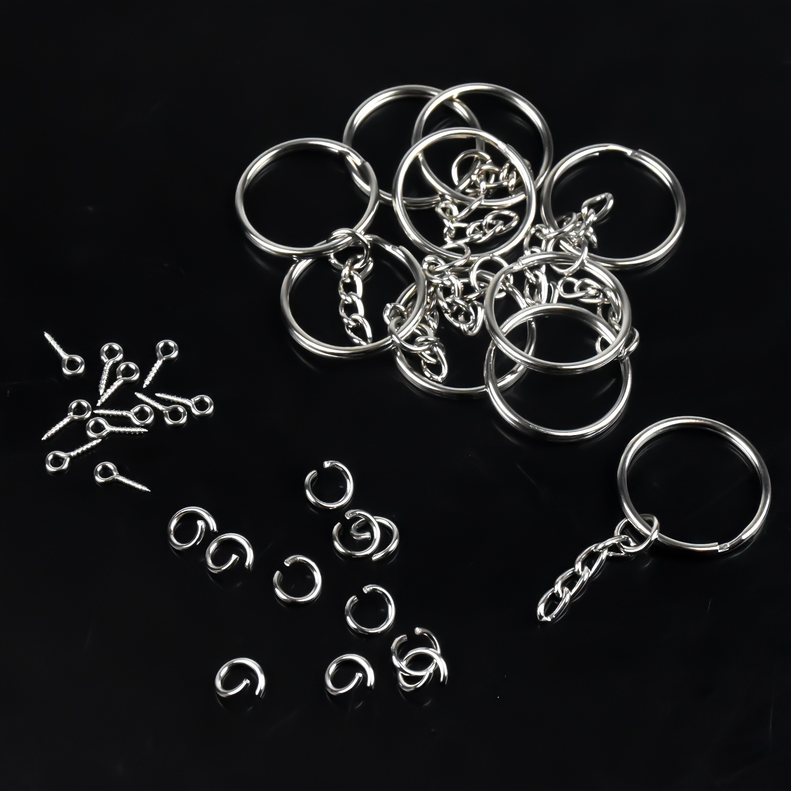 Mandala Crafts Double Split Rings for Keychains - Double Jump Rings for Jewelry Making Small Key Rings Keys Chandelier Suncatchers 400 Pcs 10mm Silver
