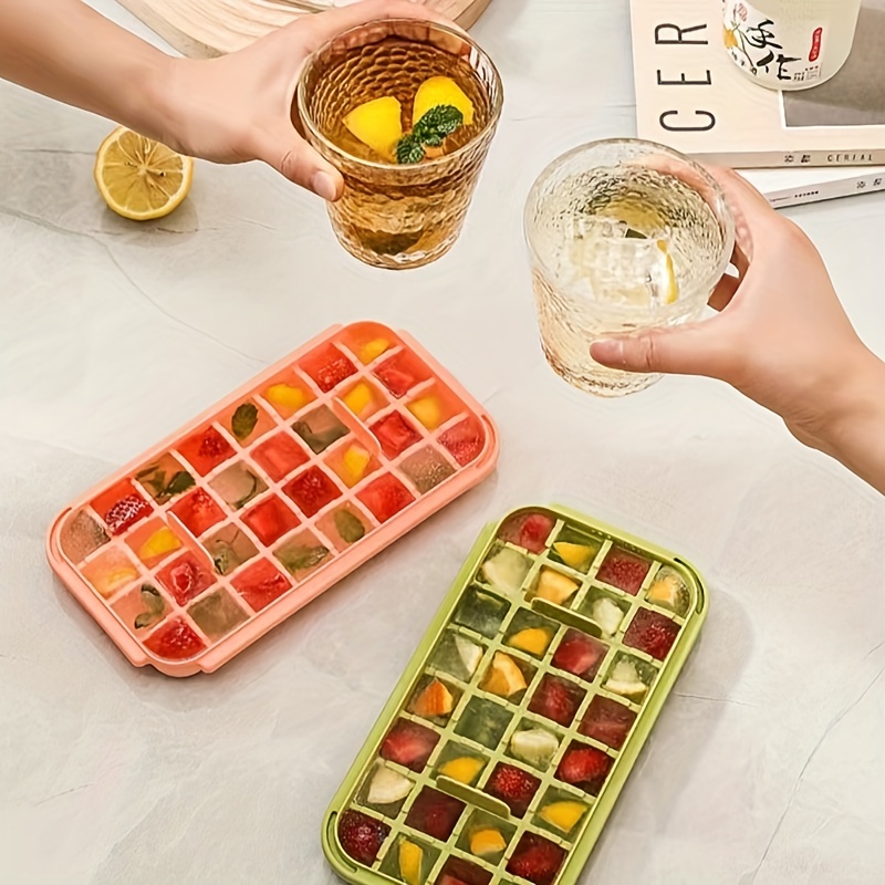Silicone Ice Cube Tray with Lid and Bin, Ice Cubes Molds, Ice Trays for  Freezer, Ice Cube Tray Mold, With 2 trays, Ice Freezer Container, for