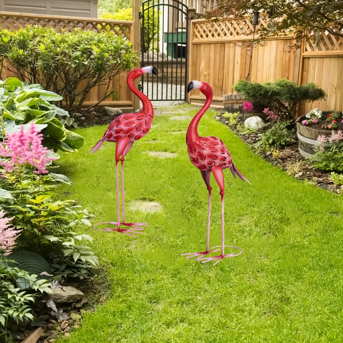 

1pc, Large Metal Flamingo Garden Statues And Sculptures, Flamingo Bird Garden Art Outdoor Statue For Home Decor, Garden Decor, Patio Decor, Lawn Decor, Backyard Decor