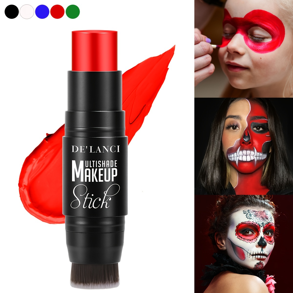 Red Cream Face Body Paint Halloween Makeup Face Body Paint Devil Clown Red  Makeup Eye/Nose/Face Painting For Halloween SFX Cosplay Costumes Festivals
